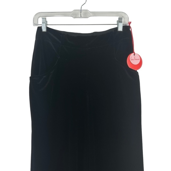 EVA FRANCO NWT Size 6 Hepburn Pant in Black Velvet Wide Leg High Waisted Pocket - Picture 3 of 16